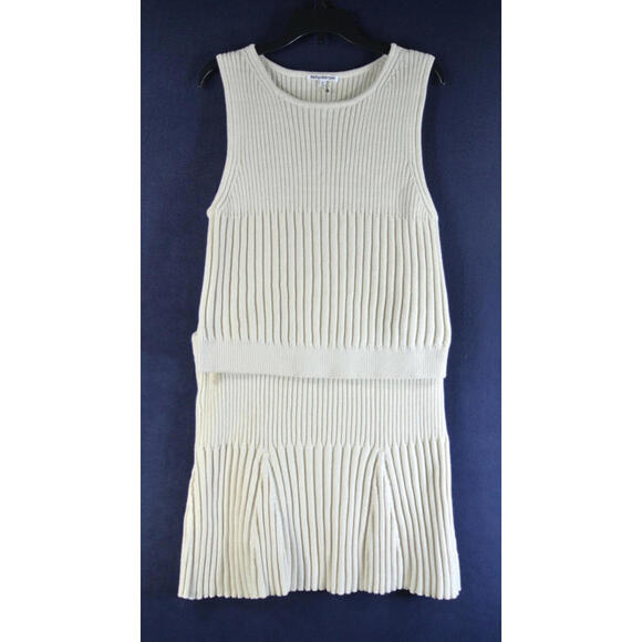 NEW, Reformation Kate Cotton Knit Two Piece in Gossamer Size XL #MD1087 - Picture 3 of 11